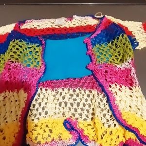 Knitted sweater with tube top